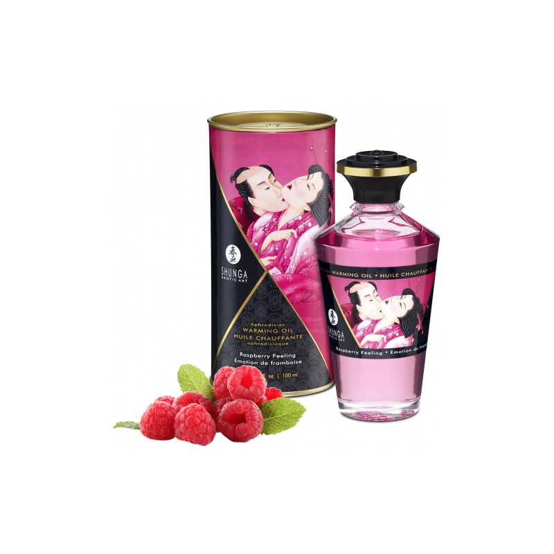 Разогревающее массажное масло Shunga Raspberry Feeling c ароматом малины 100 мл