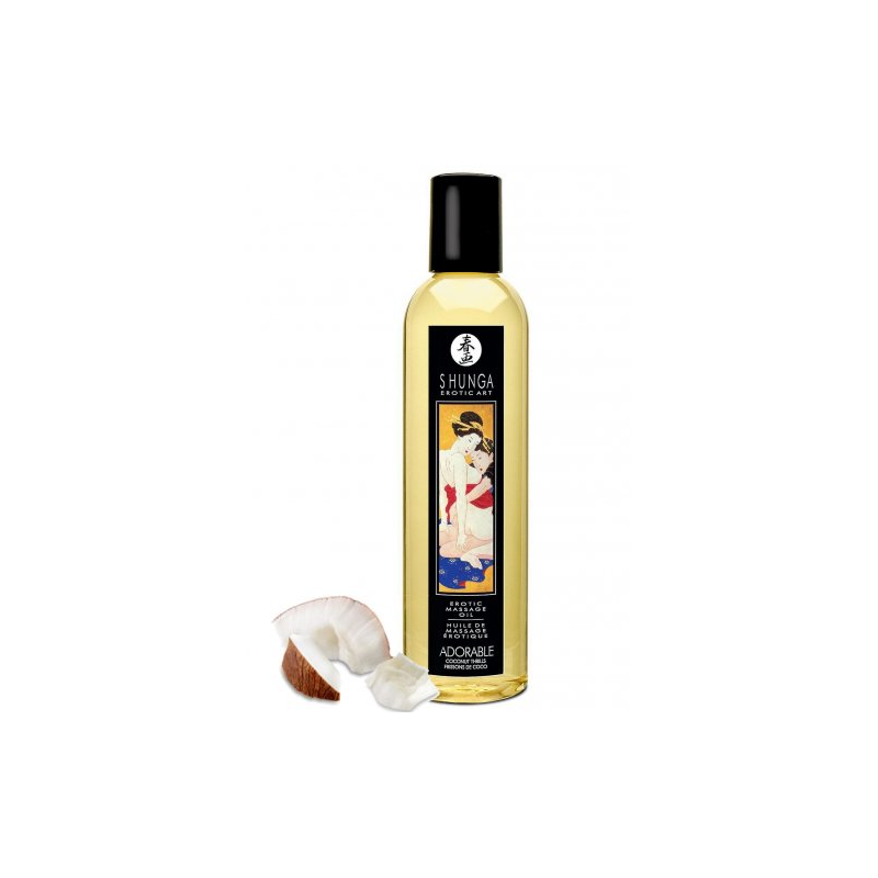 Возбуждающее массажное масло Shunga Adorable Sparkling с ароматом кокоса 250 мл