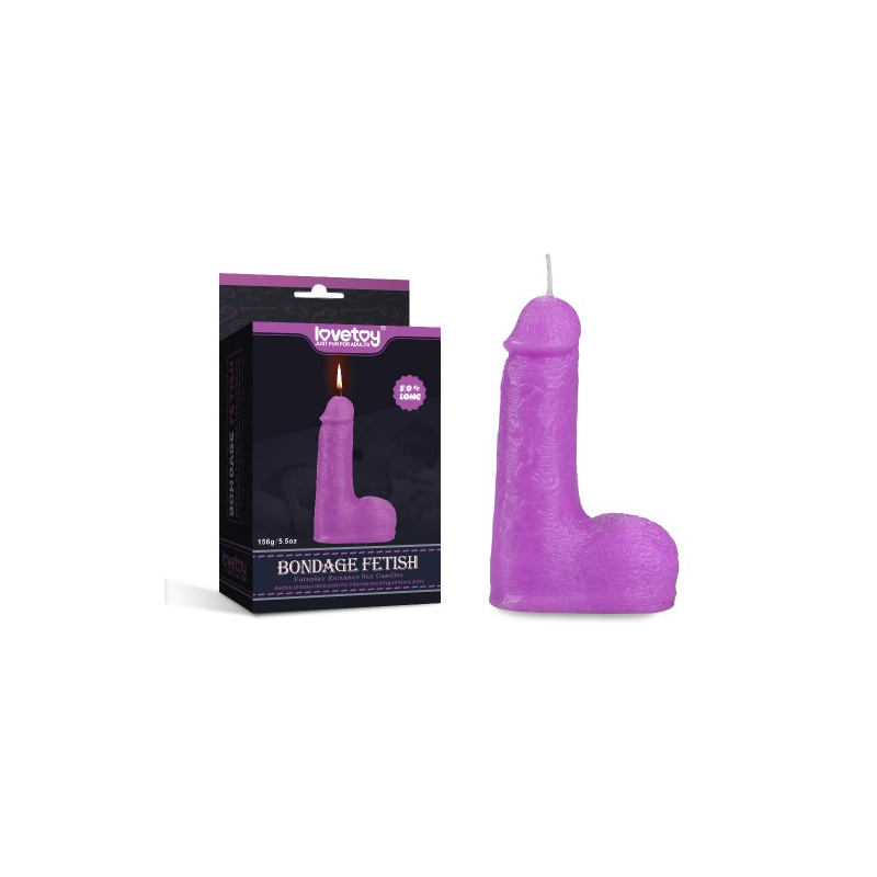 Фиолетовая восковая свеча в форме члена 156 грамм