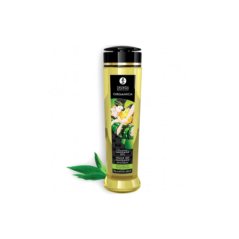 Съедобное массажное масло Shunga Organica Exotic с зеленым чаем 240 мл