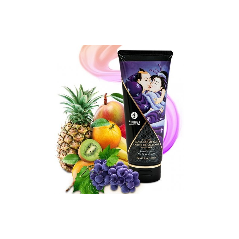 Съедобный массажный крем Shunga Exotic Fruits со вкусом экзотических фруктов 200 мл