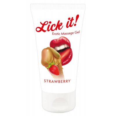 Массажное масло с ароматом клубники Erotic Massage Gel Strawberry 50 мл