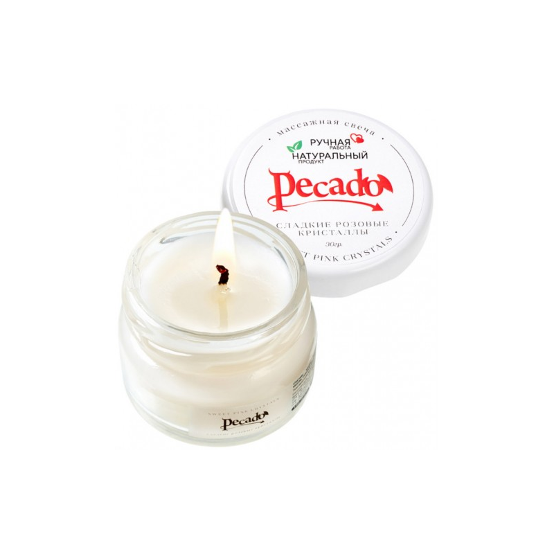 Массажная свеча Сладкие Розовые Кристаллы Pecado BDSM 30 мл