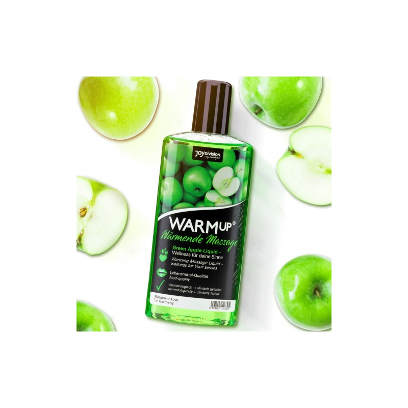 Разогревающее массажное масло со вкусом зеленого яблока WARMup 150 мл