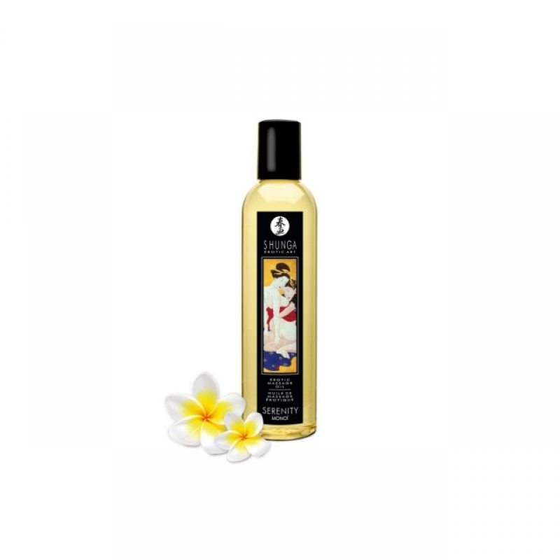 Возбуждающее массажное масло Shunga Serenity с ароматом моной, 250 мл.