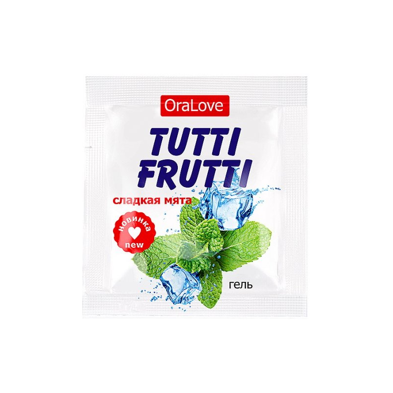 Съедобный лубрикант со вкусом сладкой мяты Tutti-Frutti OraLove 4 мл, пробник