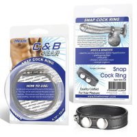 Кольцо на пенис из искусственной кожи на клепках (3,5-5,5см) Snap Cock Ring