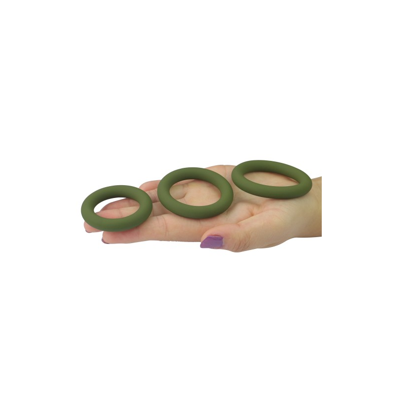 Набор из 3 эрекционных колец  Power Plus Soft Silicone Snug Ring зеленые
