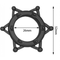 Черное рельефное эрекционное кольцо