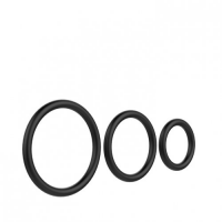 Набор из 3 эрекционных колец черного цвета