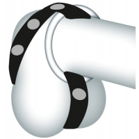 Кожаный хомут на пенис со сменными металлическими кольцами Bad Kitty