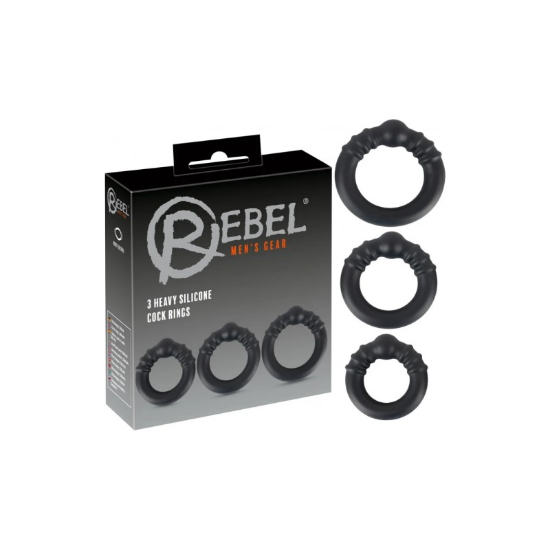 Набор силиконовых эрекционных колец Rebel