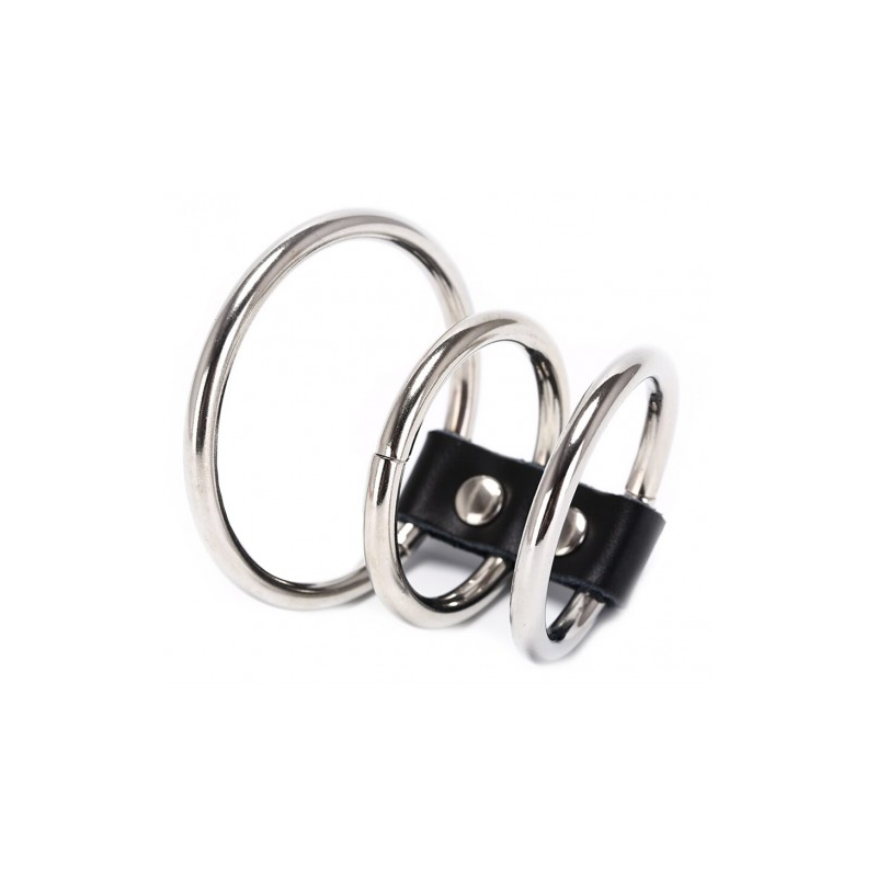 Хомут на пенис из трех металлических колец Gates of Hell