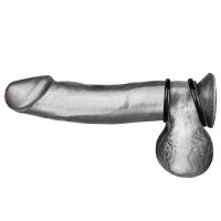 Набор из двух черных силиконовых колец разного диаметра Silicone Cock Ring set
