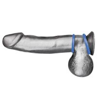 Набор из двух голубых силиконовых колец разного диаметра Silicone Cock Ring Set