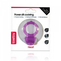 Виброкольцо пурпурное Power Heart Clit Cockring