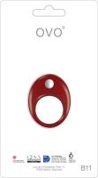 Эрекционное кольцо OVO с ультрасильной вибрацией красное