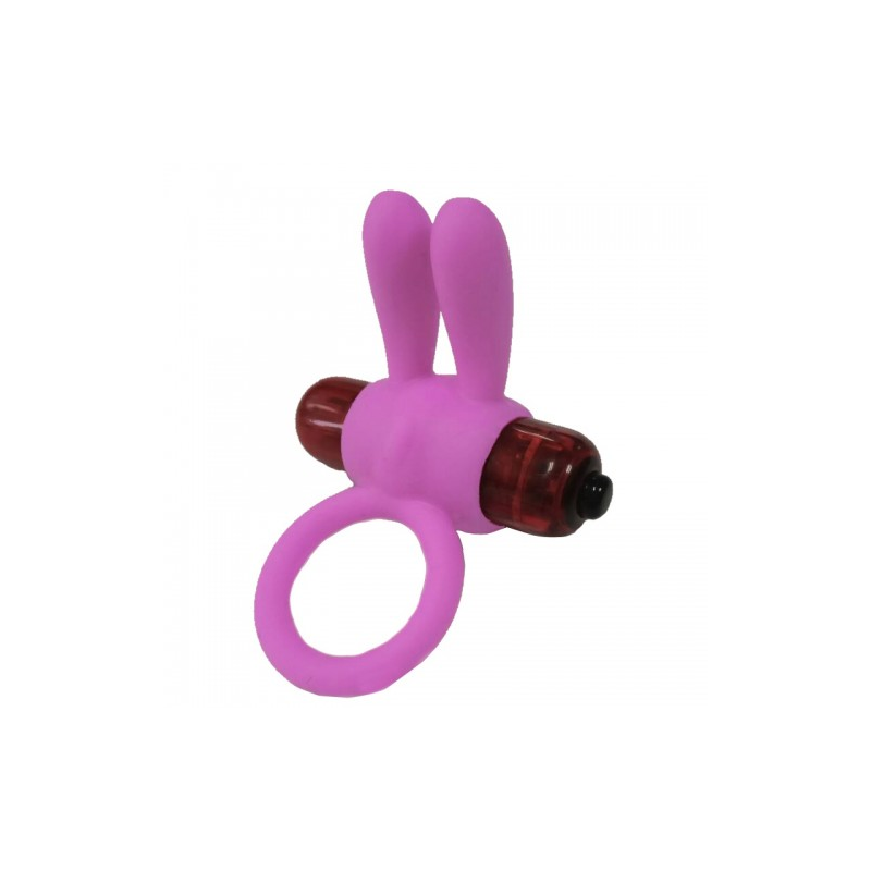 Розовое виброкольцо Power Clit Cockring Rabbit с одним режимом вибраци