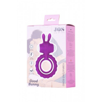 Эрекционное виброкольцо Jos Good Bunny фиолетового цвета