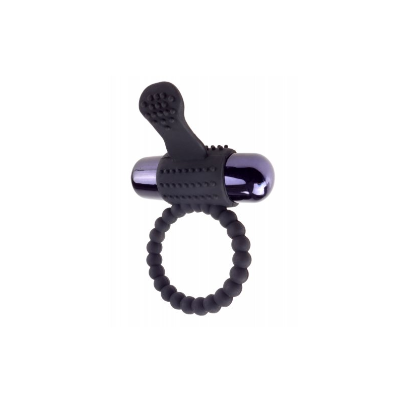 Эрекционное кольцо с вибрацией Fantasy C-Ringz Vibrating Silicone Super Ring черного цвета