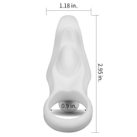 Виброкольцо Power Clit Silicone Cockring белое