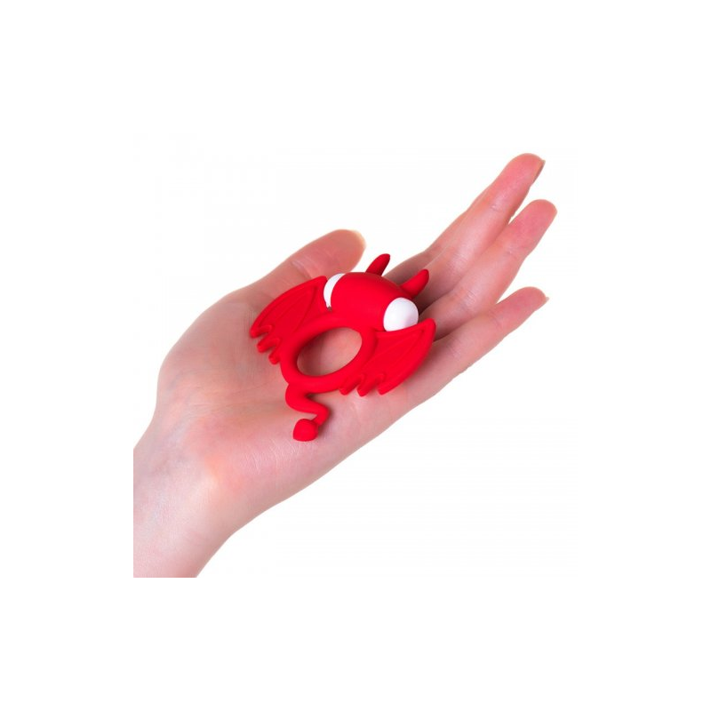 Эрекционное виброкольцо Jos Cocky Devil красного цвета