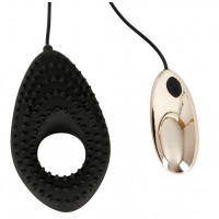 Эрекционное черное виброкольцо Couple's Cushion 3 в 1 с выносным пультом управления