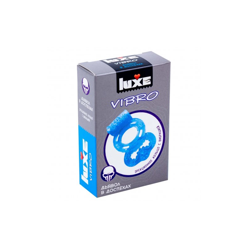 Виброкольцо с презервативом Luxe Vibro Дьявол в доспехах