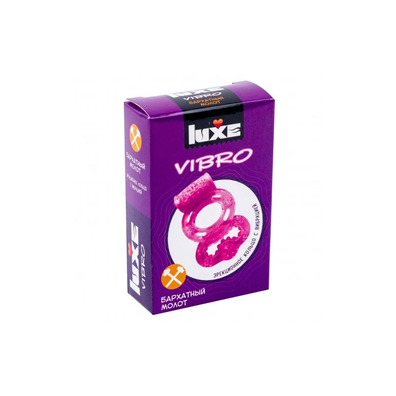 Виброкольцо с презервативом Luxe Vibro Бархатный Молот