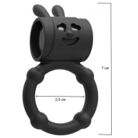 Виброкольцо кролик черное