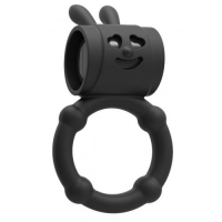 Виброкольцо кролик черное