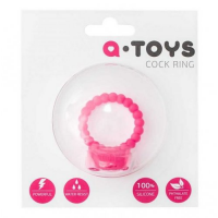 Рельефное виброкольцо A-Toys розовое