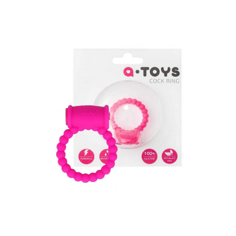 Рельефное виброкольцо A-Toys розовое