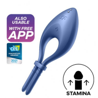 Эрекционное смарт-кольцо Satisfyer Bullseye синее