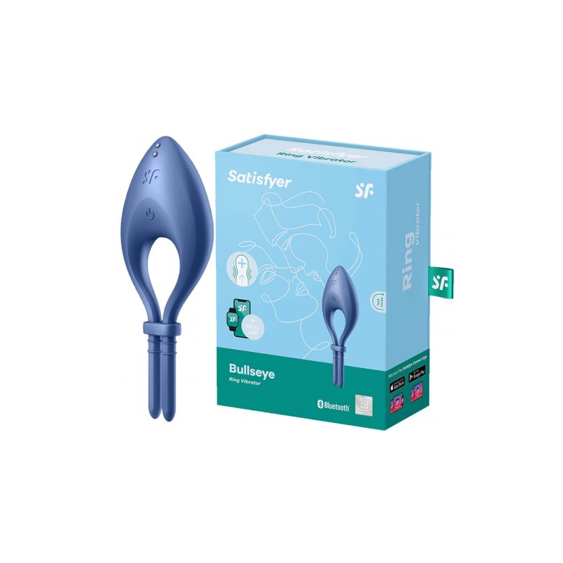 Эрекционное смарт-кольцо Satisfyer Bullseye синее