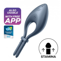 Эрекционное смарт-кольцо Satisfyer Bullseye серое