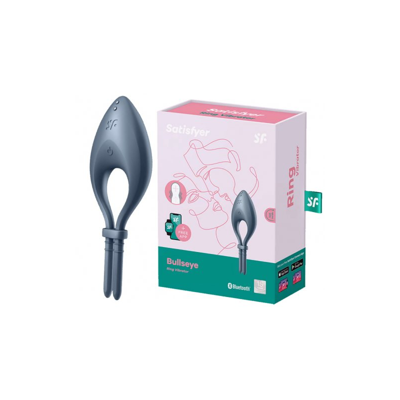 Эрекционное смарт-кольцо Satisfyer Bullseye серое
