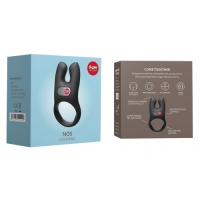 Эрекционное виброкольцо Fun Factory Nos с клиторальным стимулятором черное