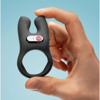 Эрекционное виброкольцо Fun Factory Nos с клиторальным стимулятором черное