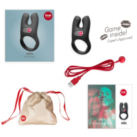 Эрекционное виброкольцо Fun Factory Nos с клиторальным стимулятором черное