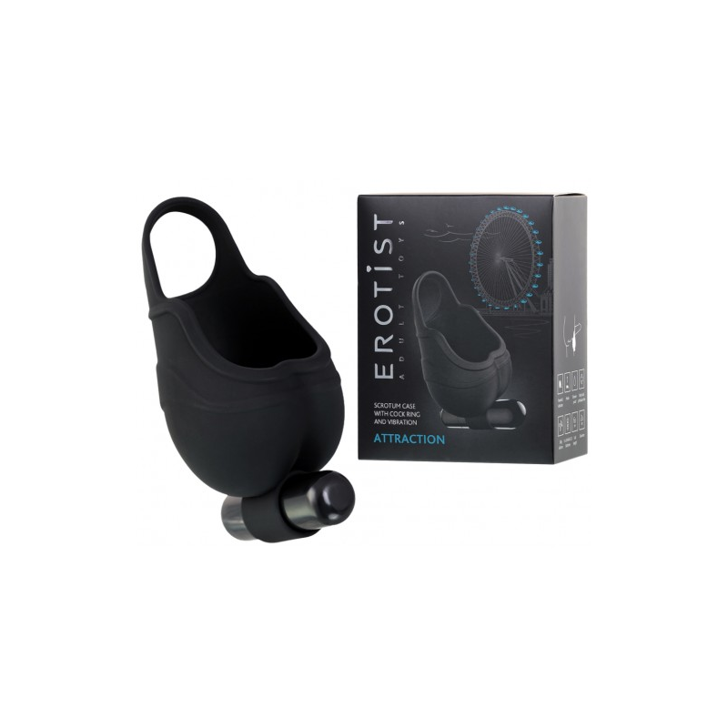 Кольцо на пенис и утяжка на мошонку с вибрацией Erotist Attraction