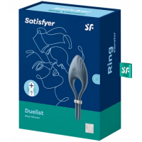 Эрекционное кольцо с вибрацией Satisfyer Duelist серый