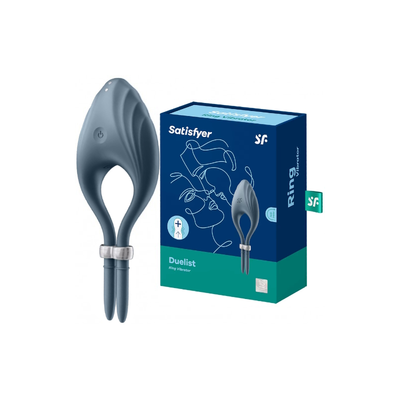 Эрекционное кольцо с вибрацией Satisfyer Duelist серый