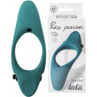 Эрекционное кольцо с двойной вибростимуляцией Pure Passion Stardust Green