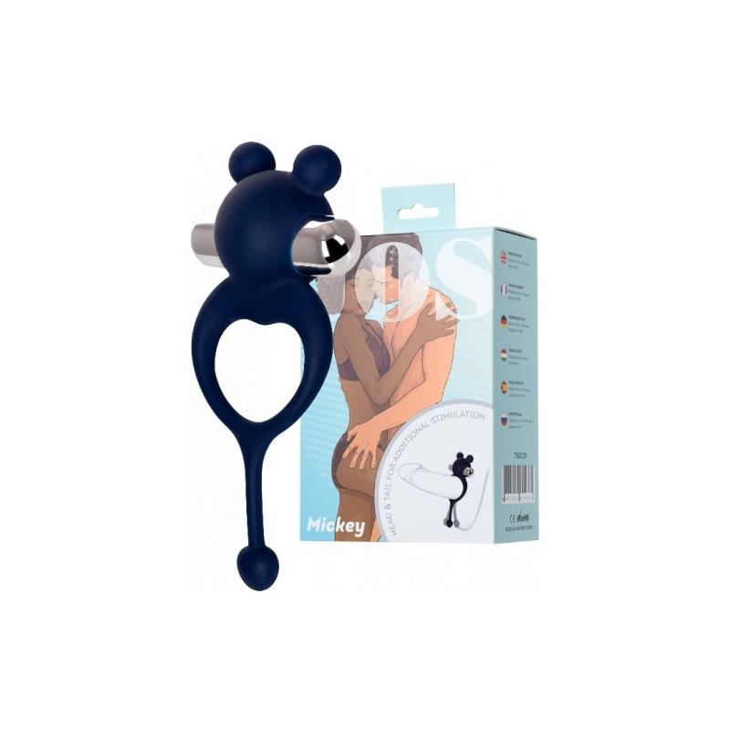Эрекционное кольцо с вибрацией и хвостиком Jos Mickey
