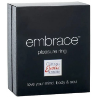 Розовое эрекционное виброкольцо Embrace Pleasure Rings
