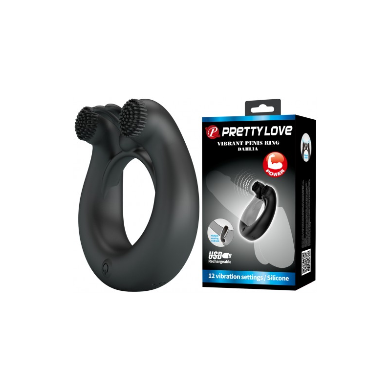 Перезаряжаемое эрекционное виброкольцо Vibrant Penis Ring Dahlia