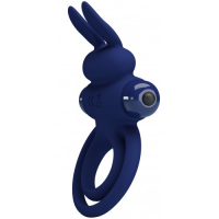 Эрекционное виброкольцо Pretty Love Vibrant Penis Ring III с петлей на мошонку синее