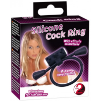 Лассо на пенис с клиторальным вибростимулятором Silicone Cock Ring