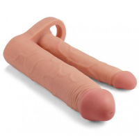 Удлиняющая насадка +5 см на член для двойного проникновения Pleasure X Tender Double Penis Sleeve